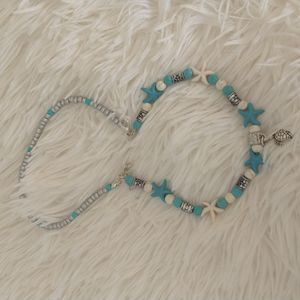 Beach Vintage Themed Double Bracelet or Anklet